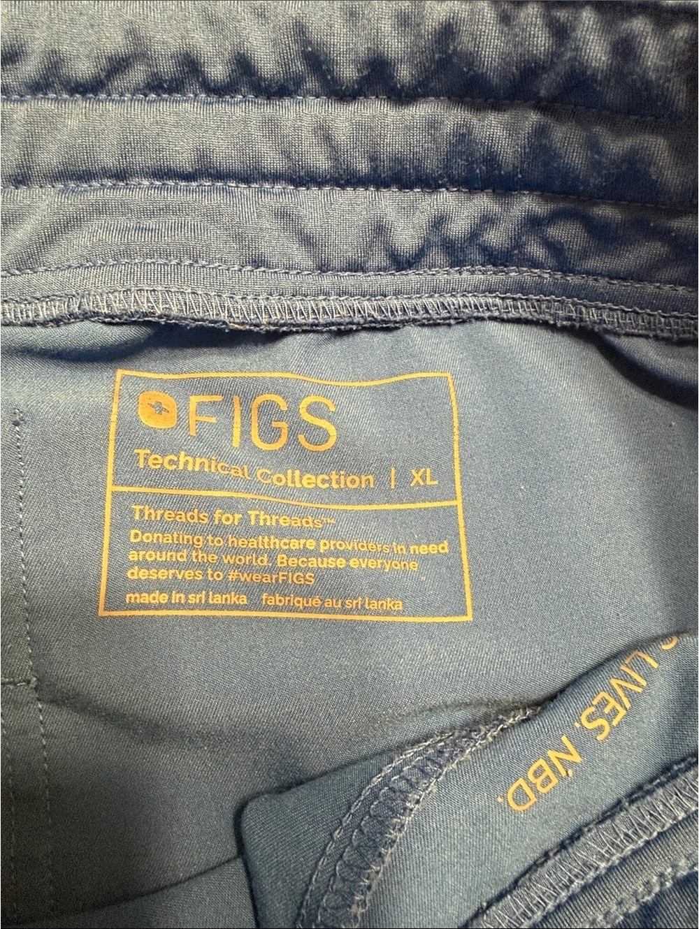 Figs Women's Zamora Royal Blue Drawstring Jogger Pants XL - Picture 4 of 4